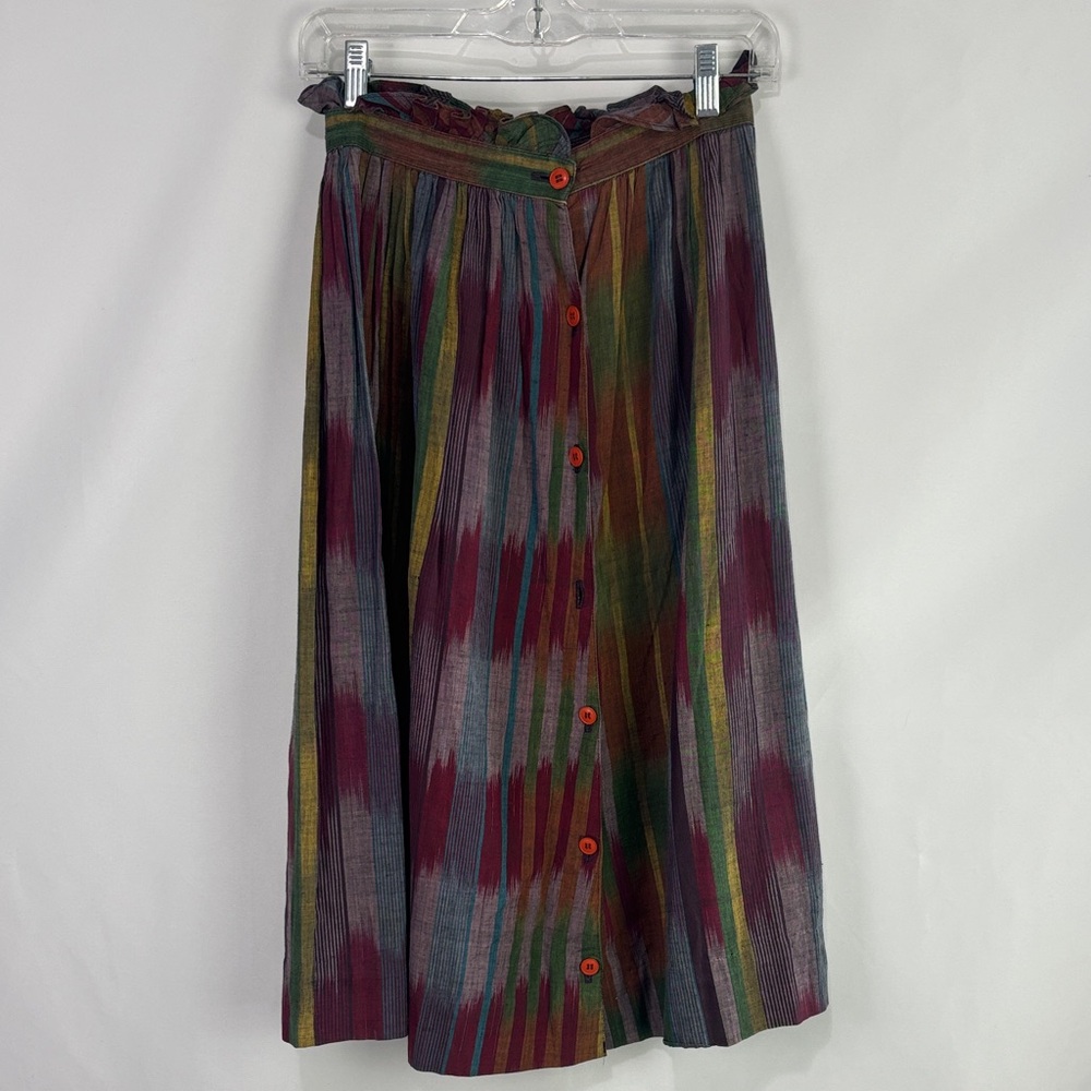 Vintage Multi Striped Midi Skirt